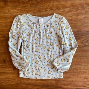 Gymboree baby blue floral long sleeve tee size 5